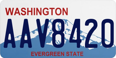 WA license plate AAV8420