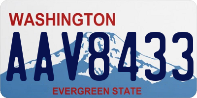 WA license plate AAV8433