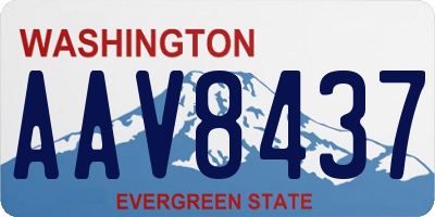 WA license plate AAV8437