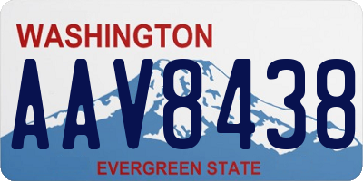 WA license plate AAV8438