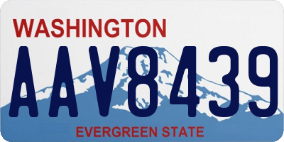 WA license plate AAV8439