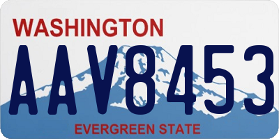 WA license plate AAV8453