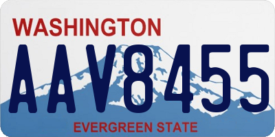 WA license plate AAV8455