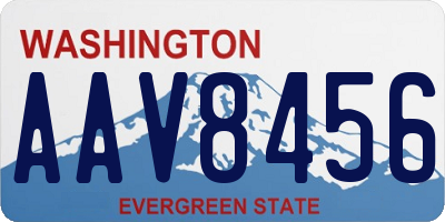WA license plate AAV8456