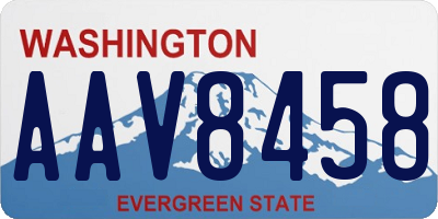WA license plate AAV8458