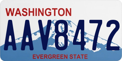 WA license plate AAV8472