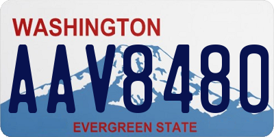 WA license plate AAV8480