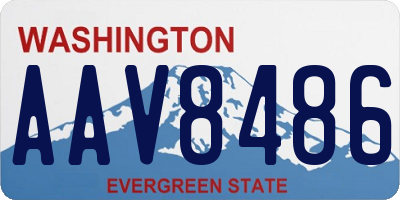 WA license plate AAV8486