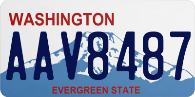 WA license plate AAV8487