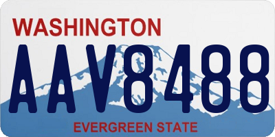 WA license plate AAV8488