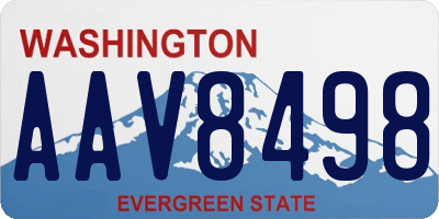 WA license plate AAV8498