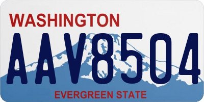 WA license plate AAV8504
