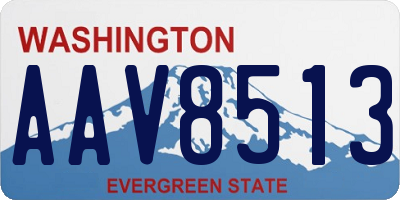 WA license plate AAV8513