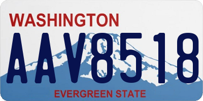 WA license plate AAV8518