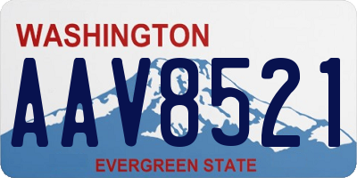 WA license plate AAV8521
