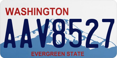 WA license plate AAV8527