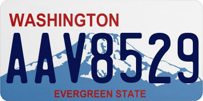 WA license plate AAV8529