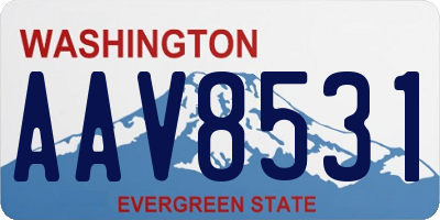 WA license plate AAV8531