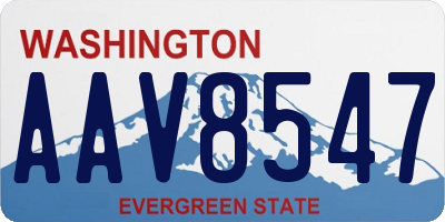 WA license plate AAV8547