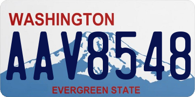 WA license plate AAV8548