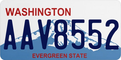 WA license plate AAV8552