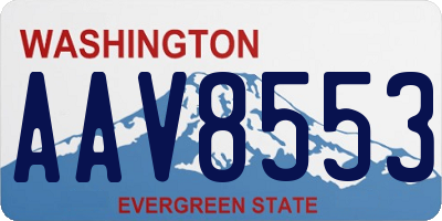 WA license plate AAV8553
