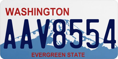 WA license plate AAV8554