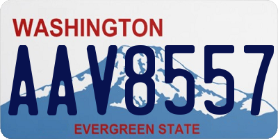 WA license plate AAV8557