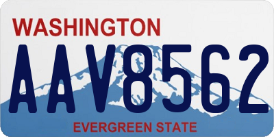 WA license plate AAV8562