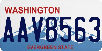 WA license plate AAV8563