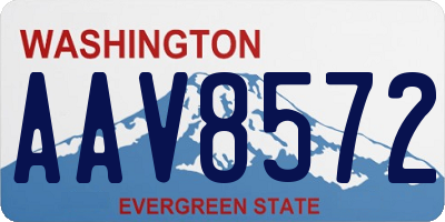 WA license plate AAV8572