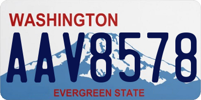 WA license plate AAV8578