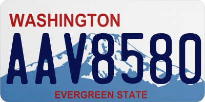 WA license plate AAV8580