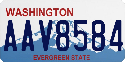 WA license plate AAV8584