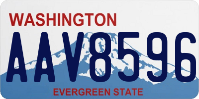 WA license plate AAV8596