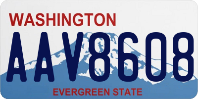 WA license plate AAV8608