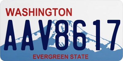 WA license plate AAV8617