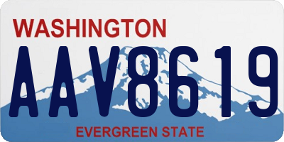 WA license plate AAV8619