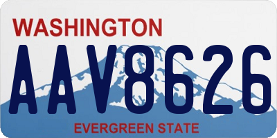 WA license plate AAV8626