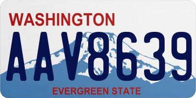 WA license plate AAV8639