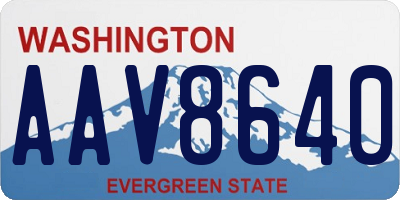 WA license plate AAV8640