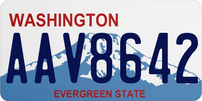 WA license plate AAV8642
