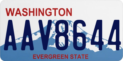 WA license plate AAV8644