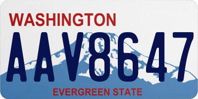 WA license plate AAV8647
