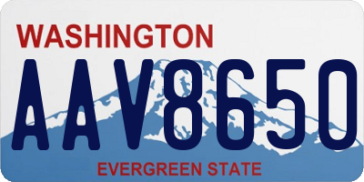 WA license plate AAV8650