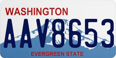 WA license plate AAV8653