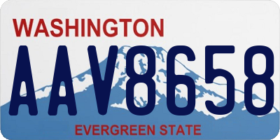 WA license plate AAV8658