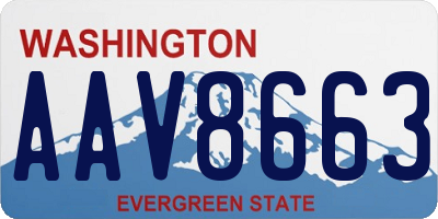 WA license plate AAV8663