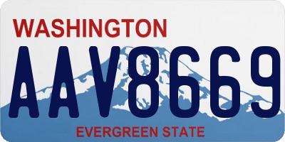 WA license plate AAV8669