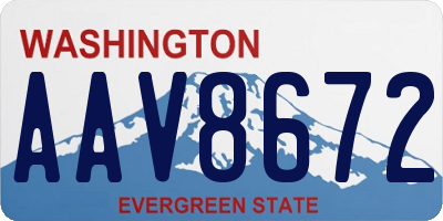 WA license plate AAV8672